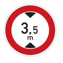 B 16 Zákaz vjezdu vozidel, jejichž výška přesahuje vyznačenou mez