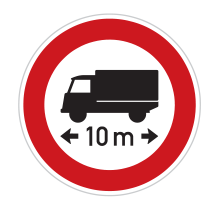 B 17 Zákaz vjezdu vozidel nebo souprav vozidel, jejichž délka přesahuje vyznačenou mez