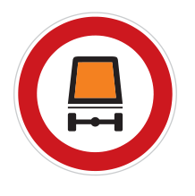 B 18 Zákaz vjezdu vozidel přepravujících nebezpečný náklad