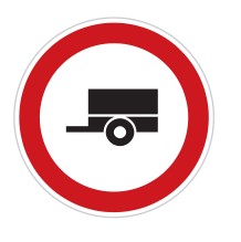 B 33 Zákaz vjezdu motorových vozidel s přípojným vozidlem