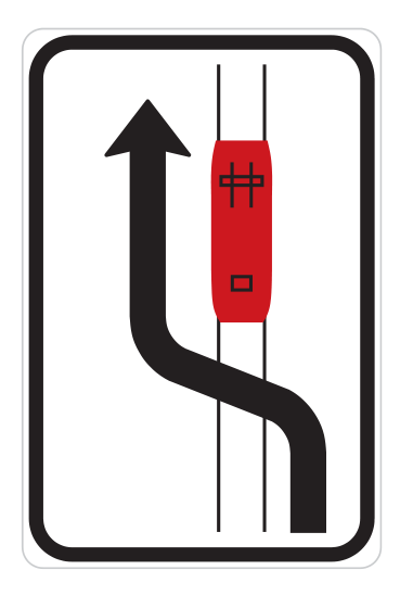 IP 23b Objíždění tramvaje (jízda podél tramvaje vlevo)