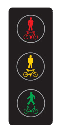 S 11 Tříbarevná soustava se signály pro chodce a cyklisty